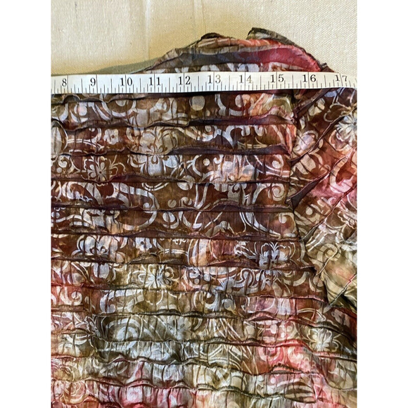 Only Nine Woman Blouse Plus Size 2X VNeck Ruffled Multicolor Boho Pullover Top - Picture 10 of 10